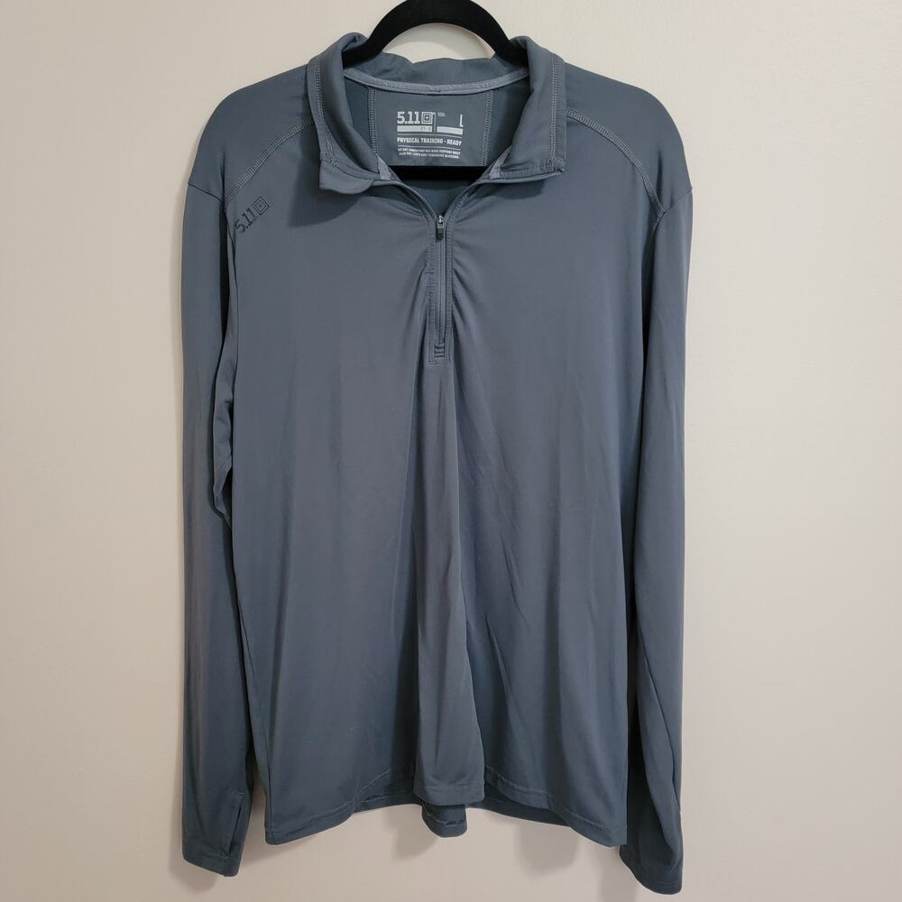 Men's 5.11 Tactical Grey Long Sleeve Pullover Size Large